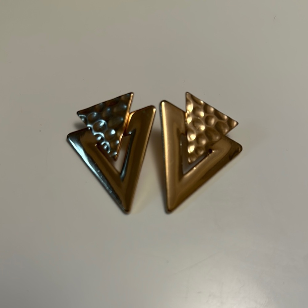 Gold Geometric Earrings - Picture 2 of 2